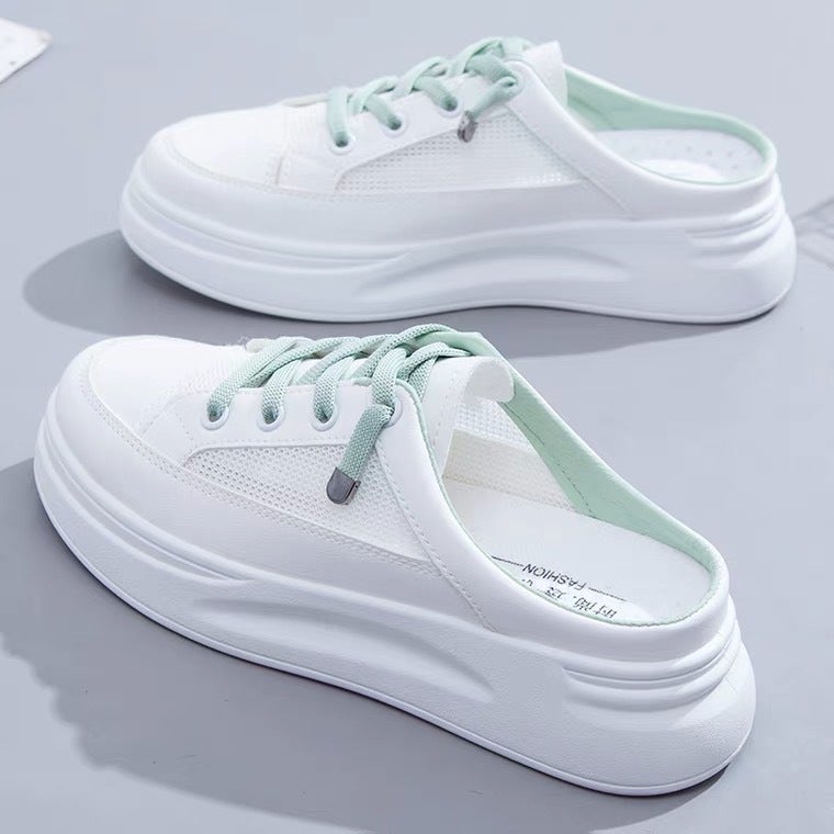 2025 New Spring and Summer Women's Shoes Trendy and Easiest for Match Casual Sneakers with Heightening White Shoes Women's Slippers for Outerwear - Image 1