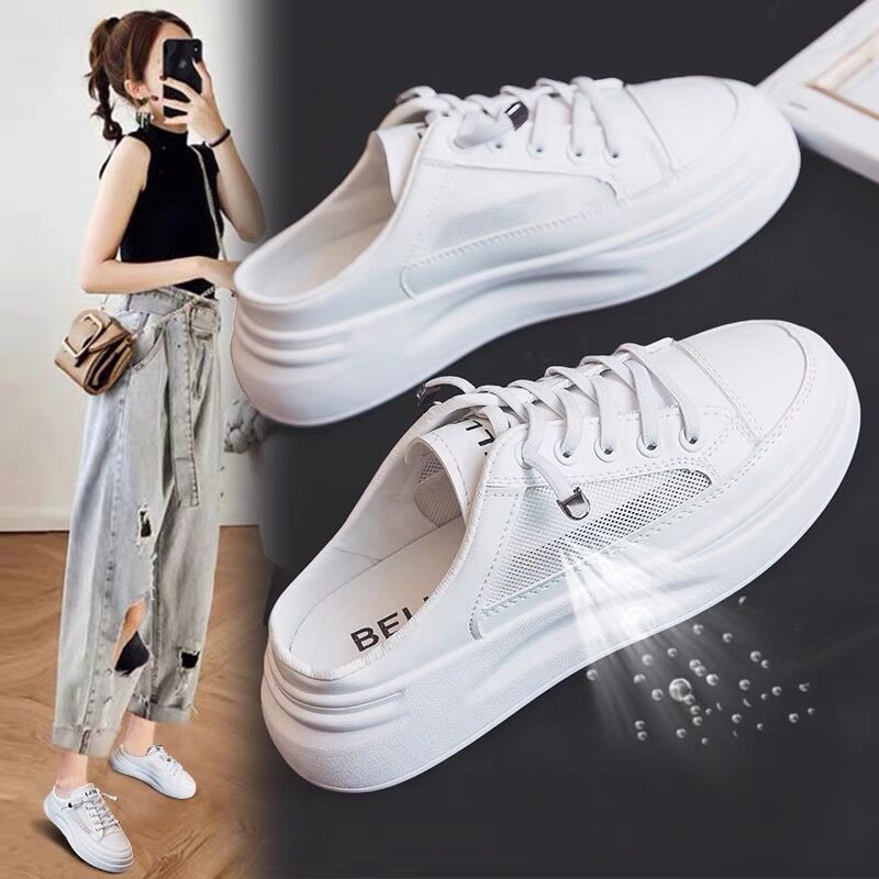 2025 New Spring and Summer Women's Shoes Trendy and Easiest for Match Casual Sneakers with Heightening White Shoes Women's Slippers for Outerwear - Image 3