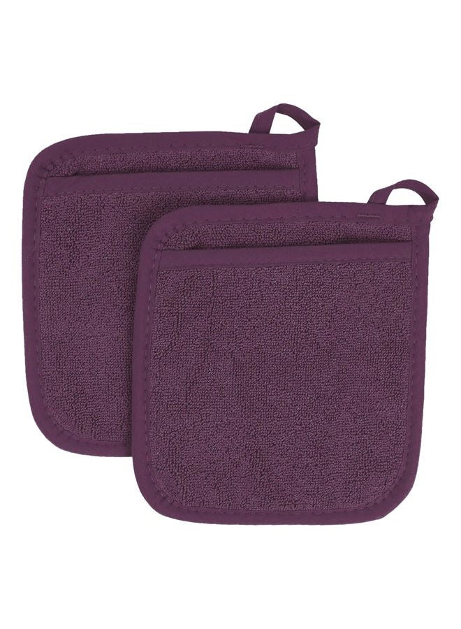 Ritz Terry Pocket Mitt & Hot Pad: Unparalleled Heat Resistant, Durable 100% Cotton – Ergonomically Designed for Optimal Grip – Easy-Care Machine Washable, Perfect for Your Kitchen – Beet, 2-Pk - Image 1