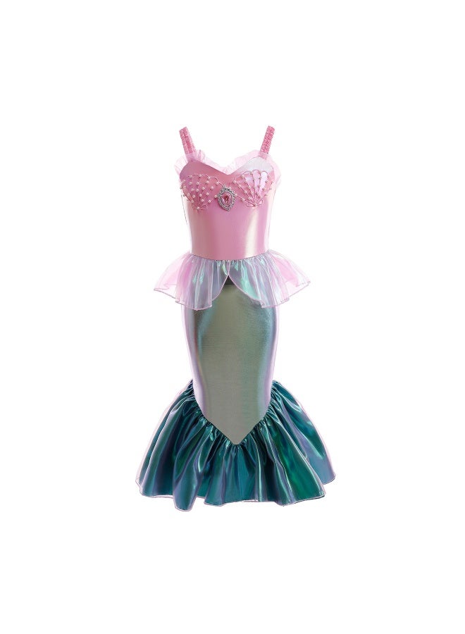 NIBEMINENT Mermaid princess dress collection, Ariel wig children's mermaid fishtail dress, European and American style children's dress - Image 1