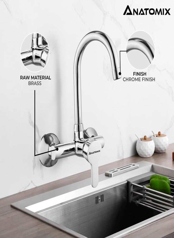 ANATOMIX Brass Single Lever Sink Mixer with Swivel Spout, Water Tap with Swivel Spout - Chrome Finish A34 - Image 5