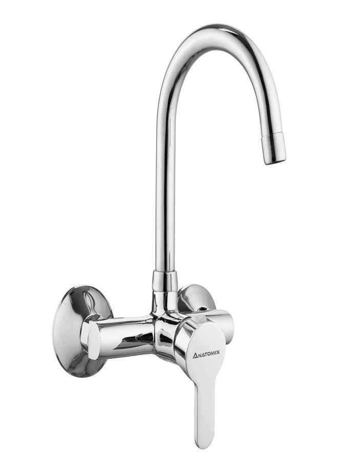ANATOMIX Brass Single Lever Sink Mixer with Swivel Spout, Water Tap with Swivel Spout - Chrome Finish A34 - Image 1