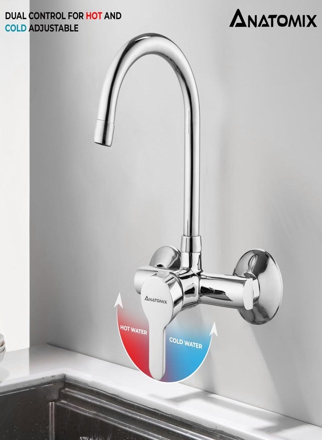 ANATOMIX Brass Single Lever Sink Mixer with Swivel Spout, Water Tap with Swivel Spout - Chrome Finish A34 - Image 2