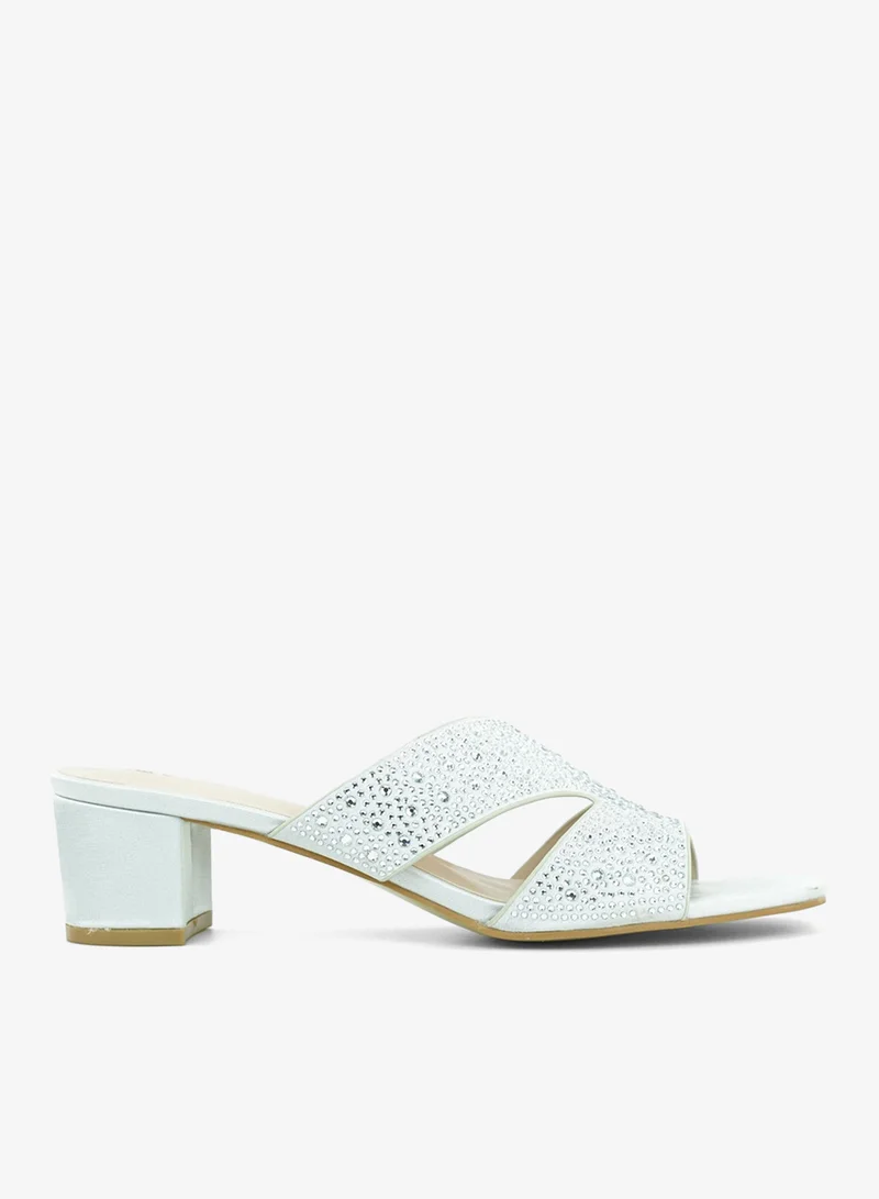 Zayna Silver 221-307 Zayna Ladies Classic Low Block Slides 18F8827-5319 Silver for Women | Best Price UAE