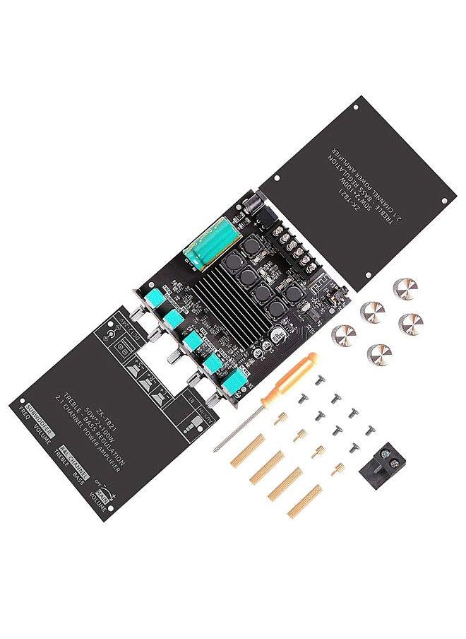 2.1 Channel BT Audio Amplifier Module AUX BT5.0 Audio Input Subwoofer   Left and Right Channel Output Sound Power Amplifier Board