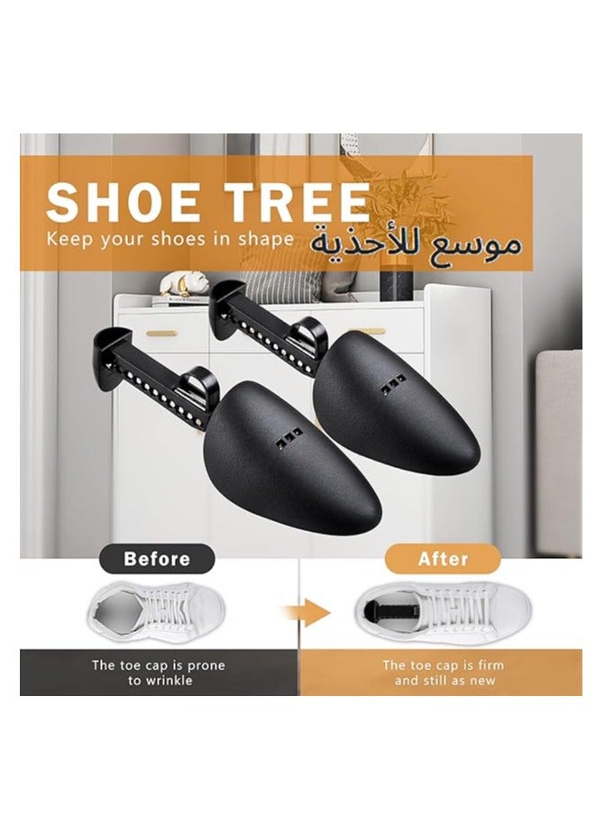 موثوقية التنبؤ شجرة احذية قابلة للتمدد، اشجار احذية بلاستيكية - ممدد احذية يحافظ على شكل الحذاء قابل للتعديل، طول وعرض قابل للتعديل، مقاس واحد يناسب الجميع للرجال والنساء (5 ازواج اسود) - Image 2