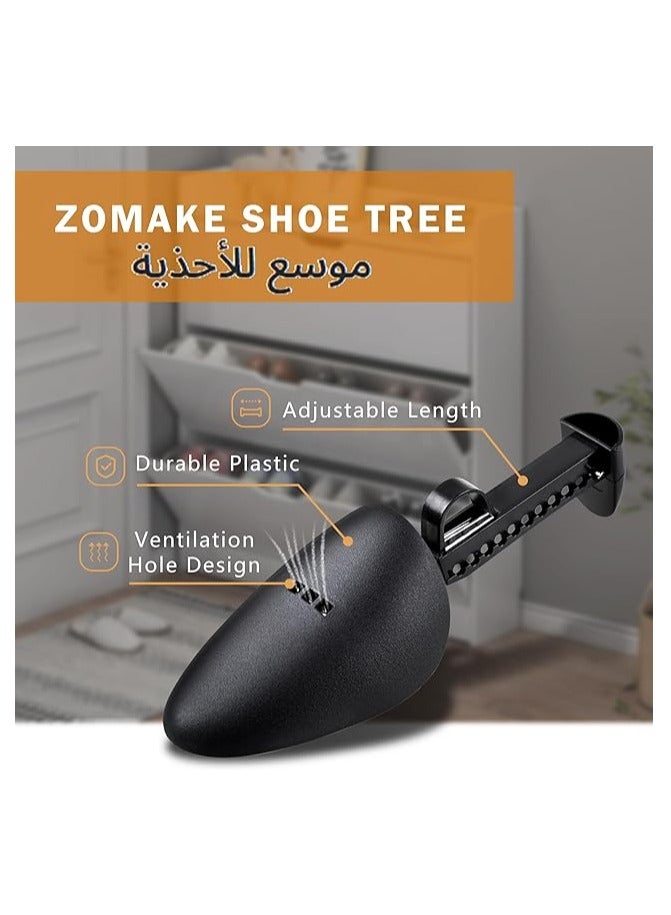 موثوقية التنبؤ شجرة احذية قابلة للتمدد، اشجار احذية بلاستيكية - ممدد احذية يحافظ على شكل الحذاء قابل للتعديل، طول وعرض قابل للتعديل، مقاس واحد يناسب الجميع للرجال والنساء (5 ازواج اسود) - Image 3