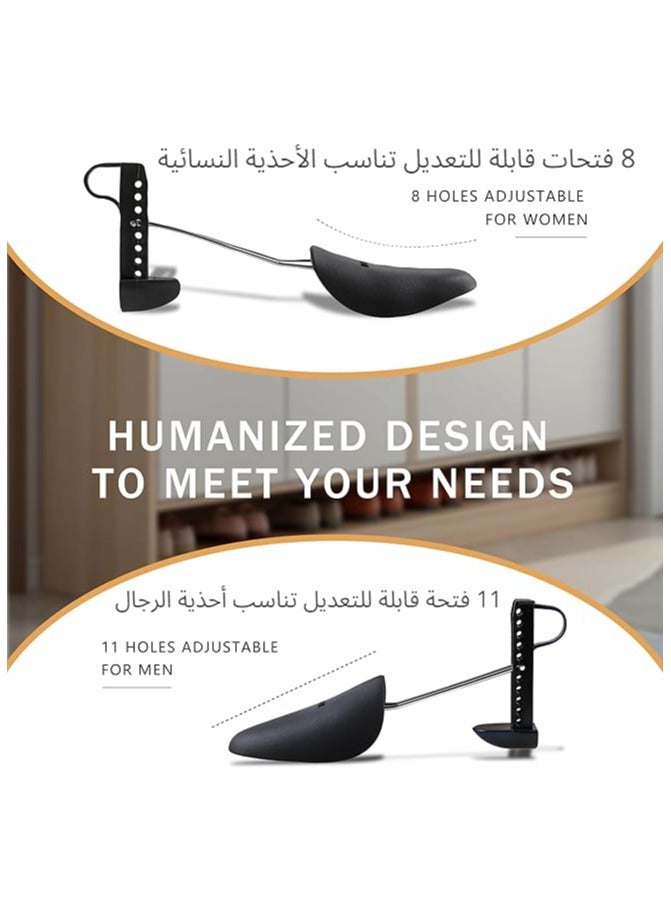 موثوقية التنبؤ شجرة احذية قابلة للتمدد، اشجار احذية بلاستيكية - ممدد احذية يحافظ على شكل الحذاء قابل للتعديل، طول وعرض قابل للتعديل، مقاس واحد يناسب الجميع للرجال والنساء (5 ازواج اسود) - Image 5