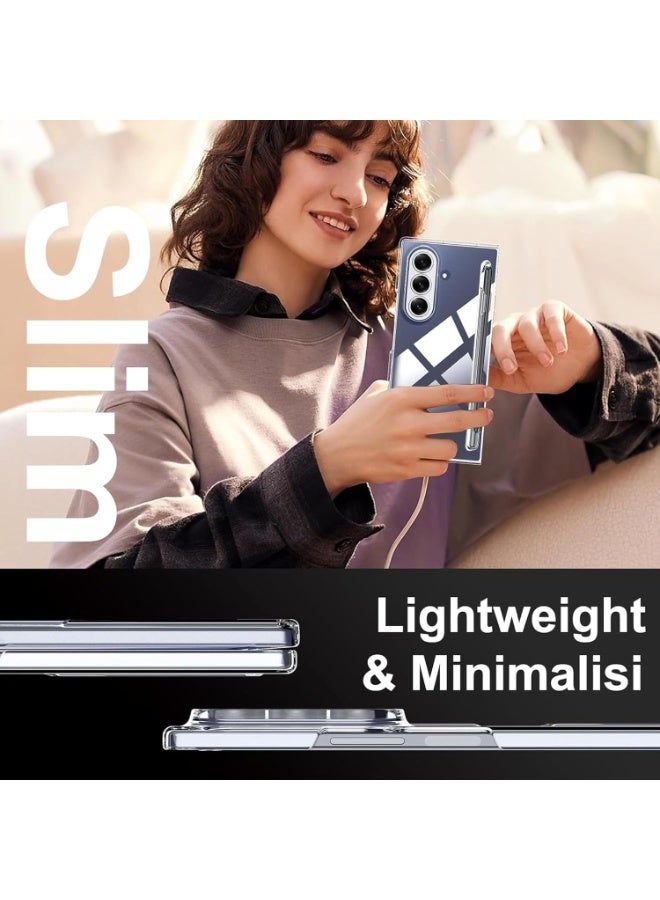 for Samsung Galaxy Z Fold 7 Case, with Stylus Pen, Built-in Screen Protector & S Pen Holder, Transparent  - Image 2