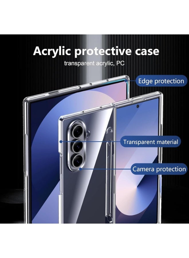 for Samsung Galaxy Z Fold 7 Case, with Stylus Pen, Built-in Screen Protector & S Pen Holder, Transparent  - Image 3