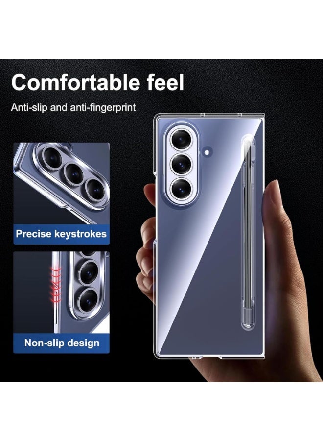 for Samsung Galaxy Z Fold 7 Case, with Stylus Pen, Built-in Screen Protector & S Pen Holder, Transparent  - Image 4