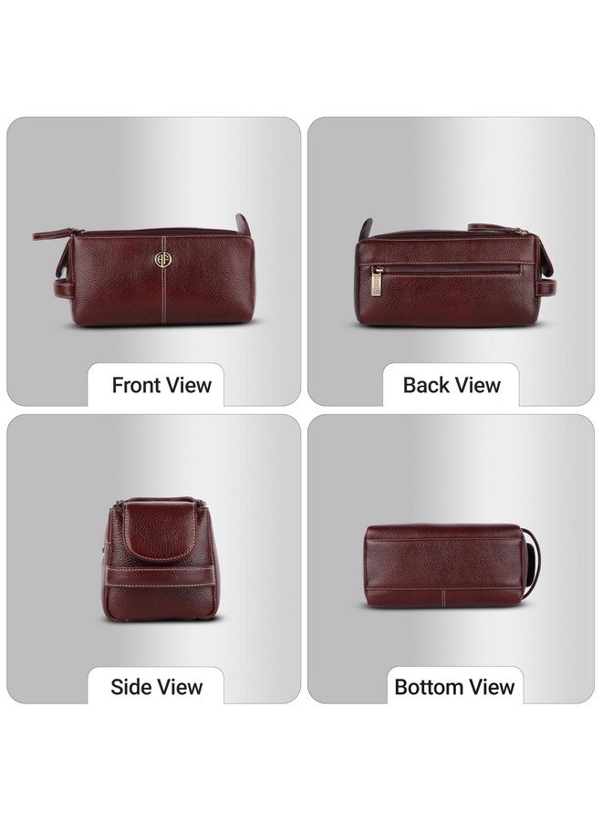 Hammonds Flycatcher Genuine Leather Toiletry Bag for Men and Women - Travel Organizer Pouch, Shaving Kit Bag for Men, Cosmetic Organizer Bag, Toiletry Pouch for Men with Multiple Pockets - Brown - Image 5