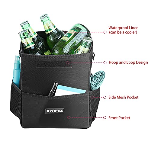 Ryhpez Car Trash Can with Lid - Leakproof Garbage Bin Car Organizer Bag, Foldable Vehicle Trash Bin with Structure Support, Automotive Truck Accessories for Women & Men (2 Gallon/7.5L) - Image 5