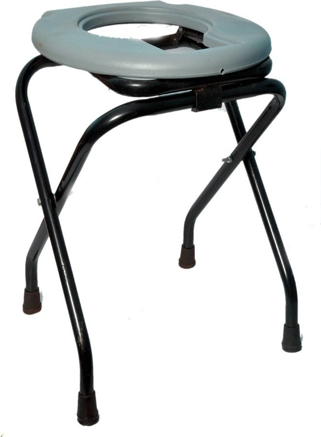 CLASORA Folding Elderly Disabled Man And Pregnant Woman Stainless Steel Shower And Bathing Room Mobile Commode Chair With Toilet Seat Comfortable Safe Toliet Stool Anti-Skid