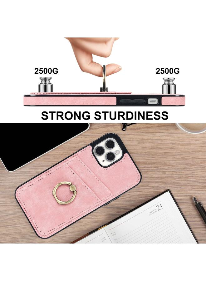 Zaboon Case For iPhone 11 Pro Max Vintage Patch Leather Phone Case with Ring Holder - Image 5