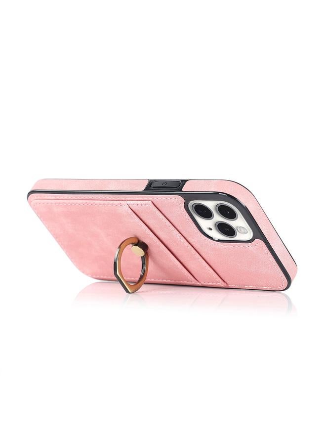 Zaboon Case For iPhone 11 Pro Max Vintage Patch Leather Phone Case with Ring Holder - Image 4