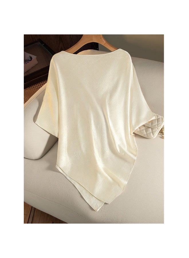 Cypress House Solid Color Loose Satin Shirt】2025 Summer New Women's Fashion Minimalist Elegant Blouse With Plus Sizes - Image 3