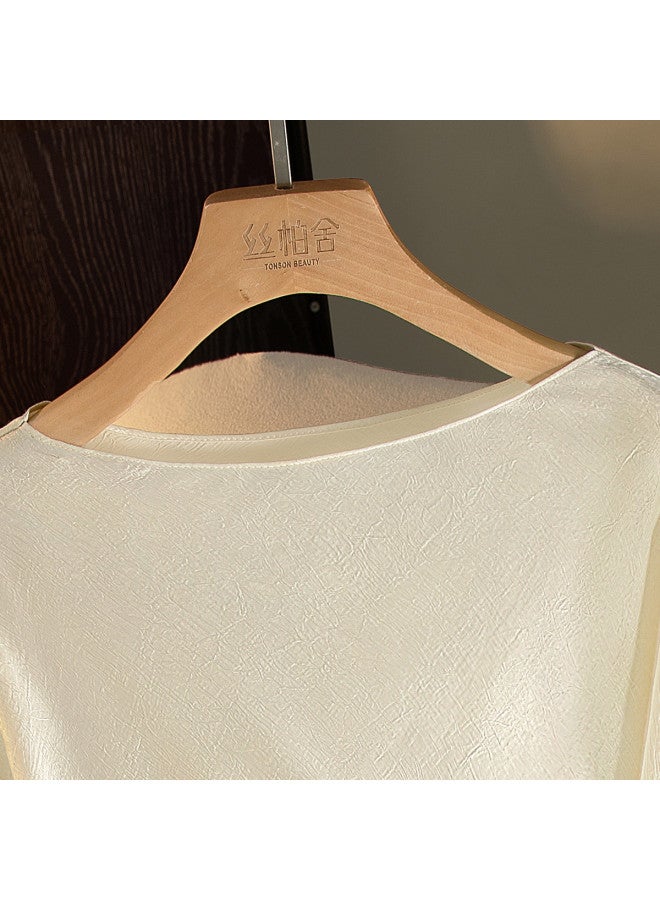 Cypress House Solid Color Loose Satin Shirt】2025 Summer New Women's Fashion Minimalist Elegant Blouse With Plus Sizes - Image 4
