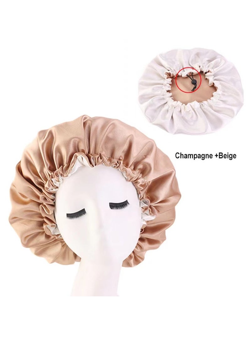 JoyousSto Women's adjustable reversible satin bonnet soft double sided sleep cap  - Image 2