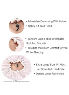 JoyousSto Women's adjustable reversible satin bonnet soft double sided sleep cap  - Image 4