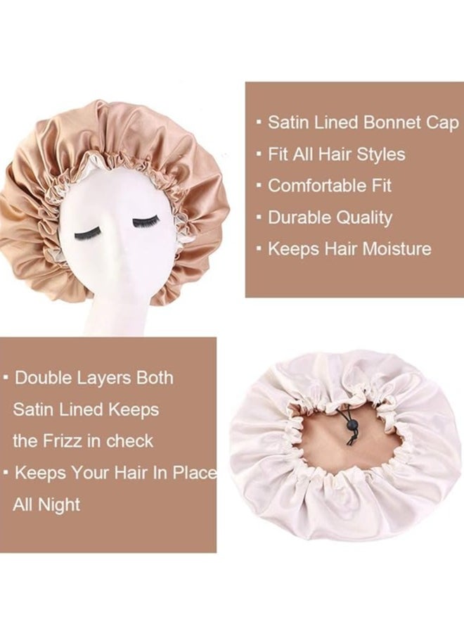 JoyousSto Women's adjustable reversible satin bonnet soft double sided sleep cap  - Image 5