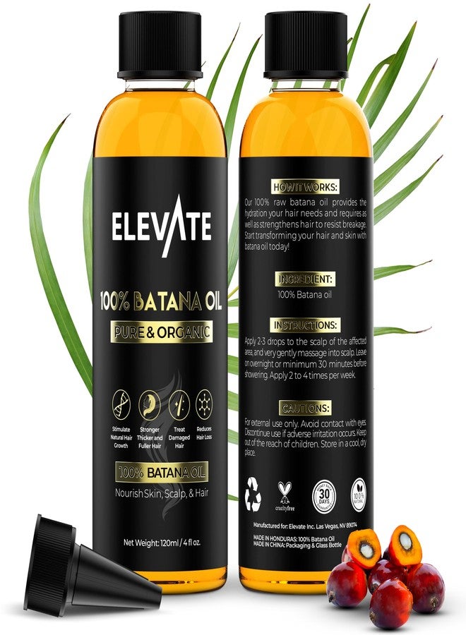 Elevate Batana Oil for Hair Growth | 100% Pure & Natural Raw Dr. Sebi Organic Oil from Honduras | Cold Pressed Chemical-Free for Thickness & Scalp Care Skin | Thicker Stronger Hair 4 Fl Oz 2 Pack - Image 1