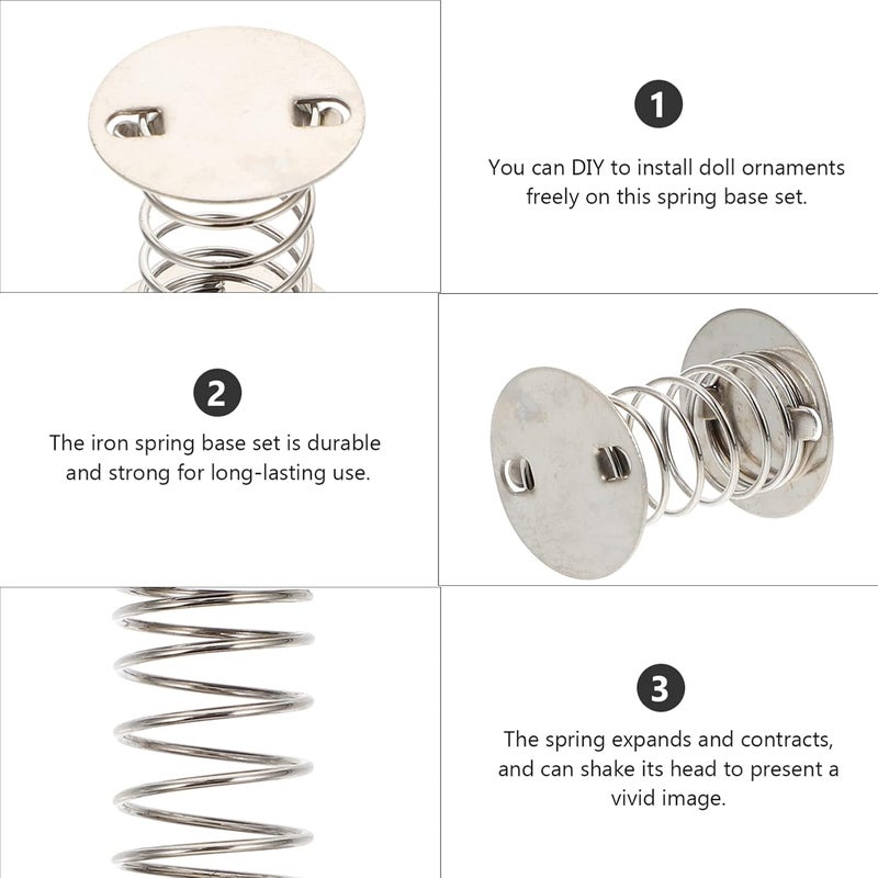 هيلفتي ملحقات قاعدة زنبركية صغيرة من (10 قطع) مقاس 0.9 × 0.78 بوصة، زنبرك رأس متحرك DIY لصنع دمى لوحة القيادة في السيارة وقطع غيار بديلة - Image 5