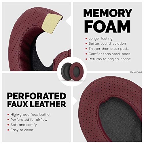 Brainwavz Replacement Memory Foam Earpads - Suitable for Many Other Large Over The Ear Headphones - AKG, HifiMan, ATH, Philips, Fostex (Perforated Red) - Image 5