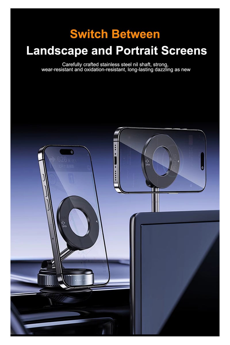 بيتشو حامل هاتف شفط مفرغ، حامل هاتف محمول ذكي للسيارة، حامل مغناطيسي عالمي للامتصاص المفرغ، إصدار عادي مستقر (النوع C) - Image 3