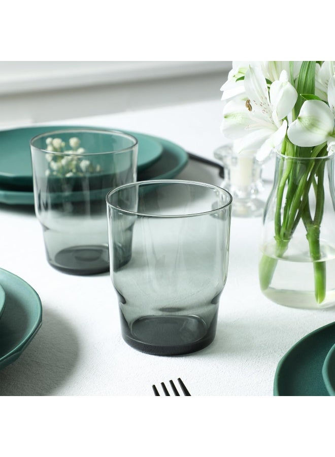 Stone Lain طقم أدوات المائدة من ستون لاين ريو من الخزف 16 قطعة - أطباق وأوعية - طقم أطباق خضراء لـ 4 أشخاص مع أكواب زجاجية شفافة مزخرفة - آمنة للاستخدام في الميكروويف وغسالة الصحون - Image 3