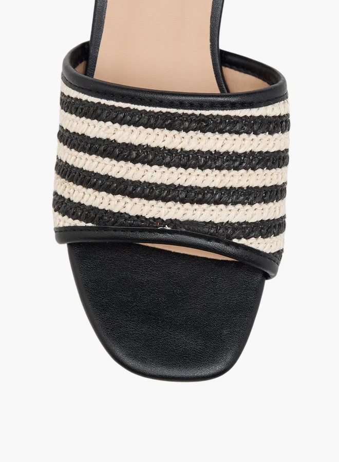 Flora Bella By Shoexpress Women's Textured Slip-On Sandals with Block Heel