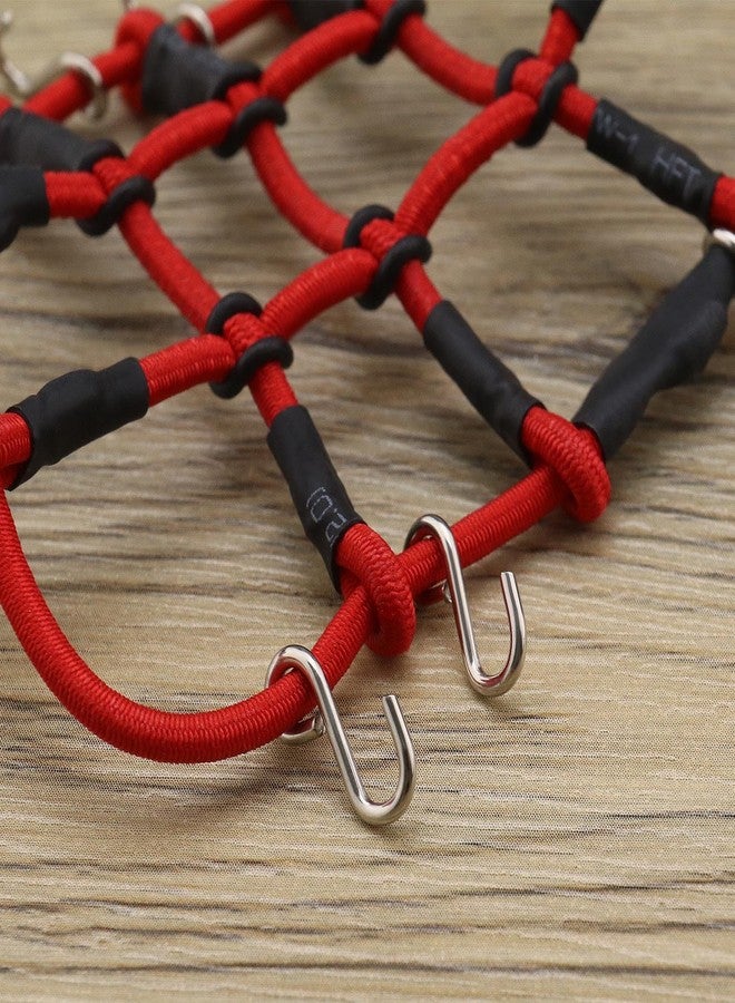 SING F LTD Remote Control Car Roof Cargo Net Compatible with Axial Gladiator Bronco 1/24 RC Crawler Elastic Car Accessories with Hooks 6.5 * 8CM, Red - Image 5