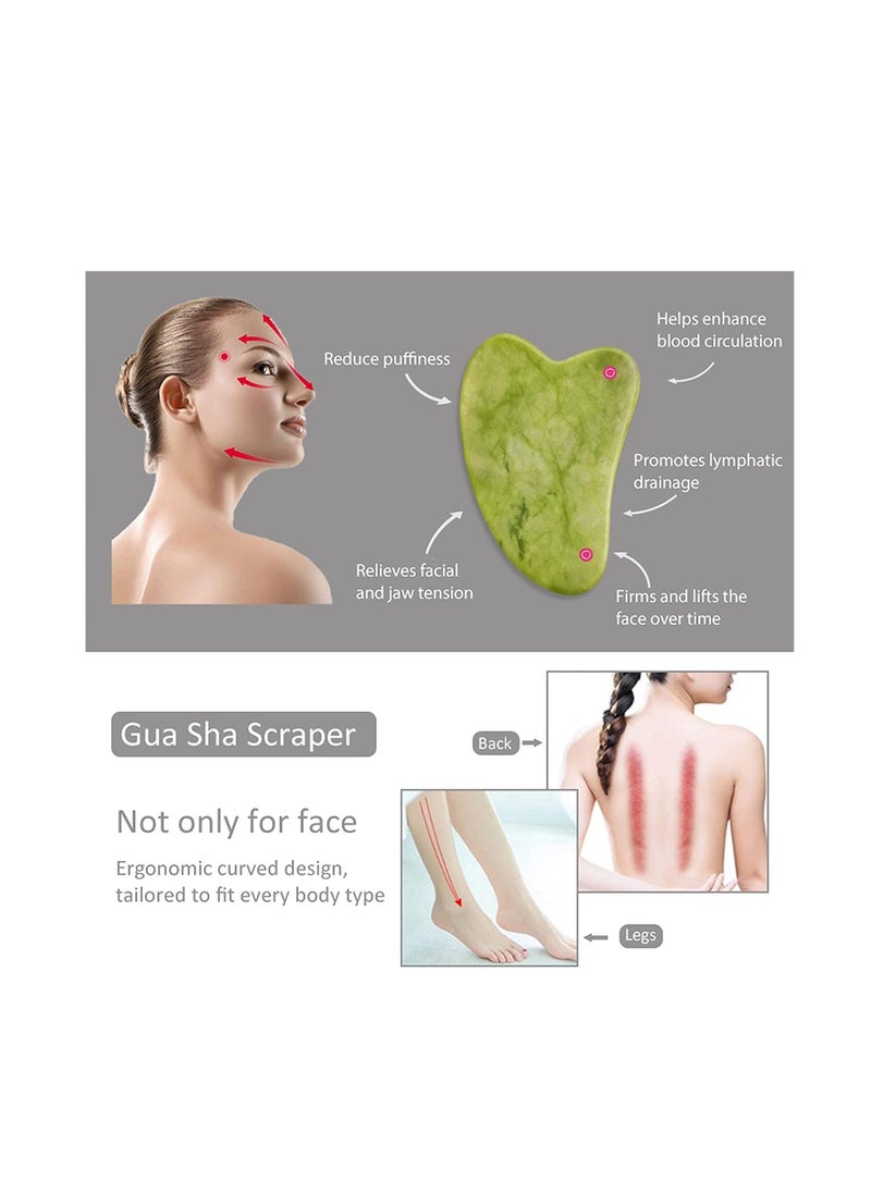 SYOSI Jade Roller for Face, Jade Roller and Gua Sha Set, 100% Real Natural Beauty Jade Facial Roller Massage Tool for Face Eyes Neck Body, for Reduces Eyes Puffiness Removes Wrinkles Skin Tightening  - Image 3