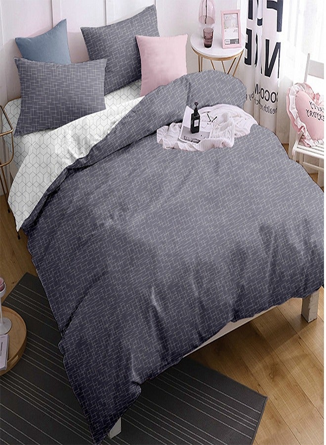 ملاية سرير فاخرة مطبوعة مكونة من 4 قطع الحجم: 235 * 250 + أغطية الوسائد 2 (50 * 70 سم) + 1 (180 * 250 سم).ألياف دقيقة ناعمة وتصميمات أنيقة.