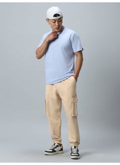 Maniac Mens Solid Beige Side Pockets Cotton Loosefit Cargo Pant  - Image 4