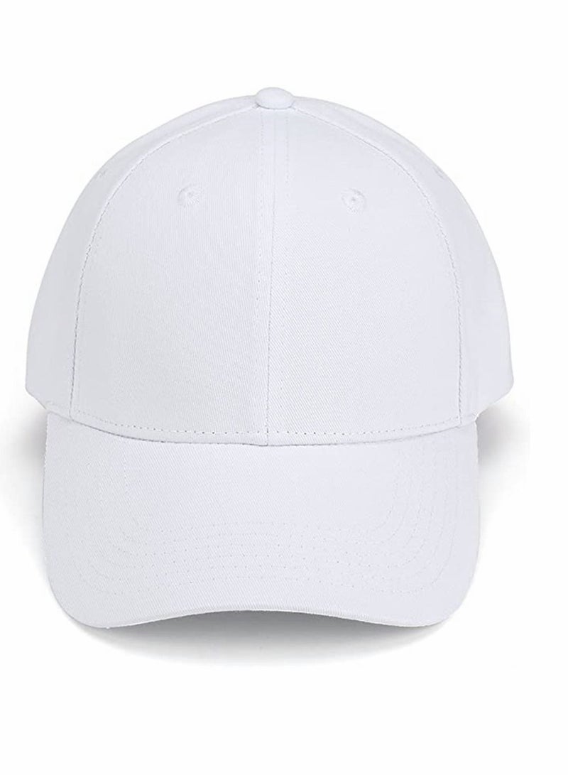 Y&D Baseball Caps, White Hats, Plain Adjustable Cap, Classic Panel Hat, Fashionable Dad Hat Fit Outdoor Sports Sun in Summer Fits Men Women, 1 Pcs - Image 2