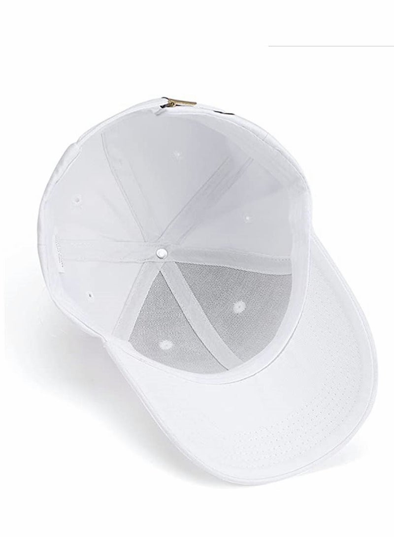Y&D Baseball Caps, White Hats, Plain Adjustable Cap, Classic Panel Hat, Fashionable Dad Hat Fit Outdoor Sports Sun in Summer Fits Men Women, 1 Pcs - Image 3