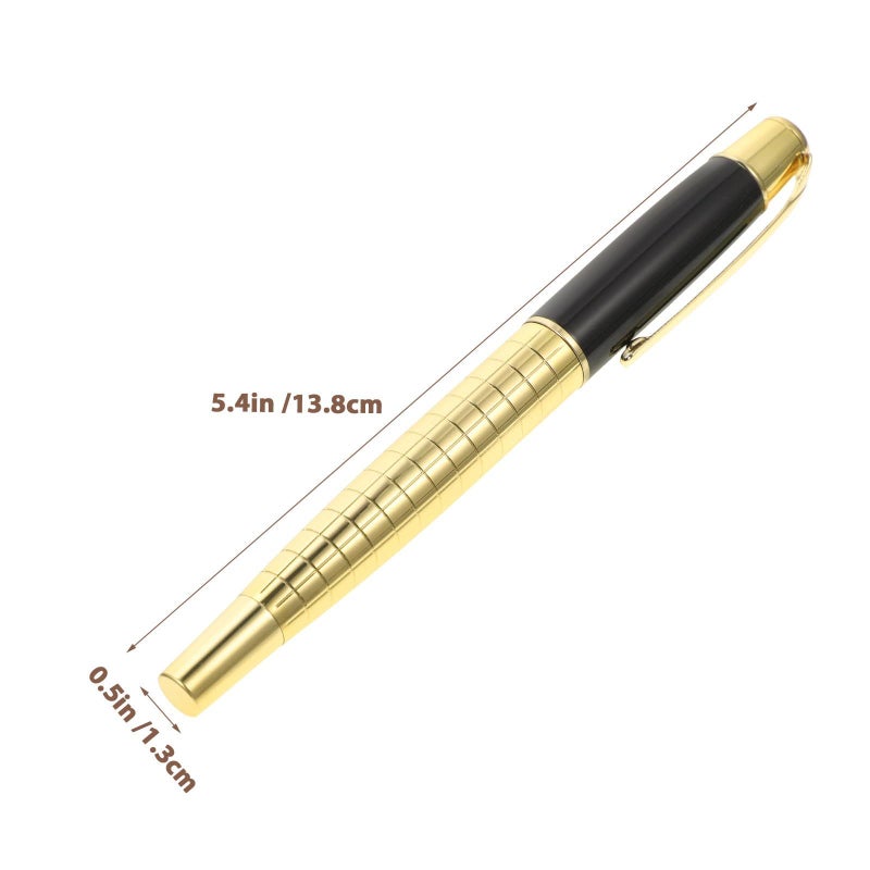 Gold Metal Gel Ink Pen Fine Tip with Replaceable Refill for Office Business Professional Use - Image 2
