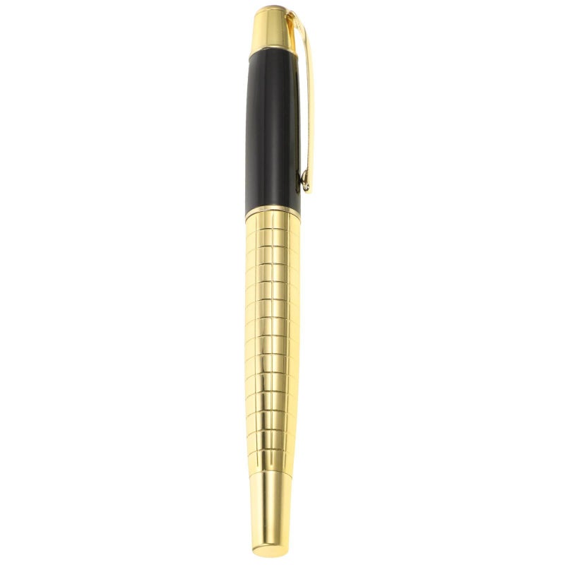 Gold Metal Gel Ink Pen Fine Tip with Replaceable Refill for Office Business Professional Use - Image 1