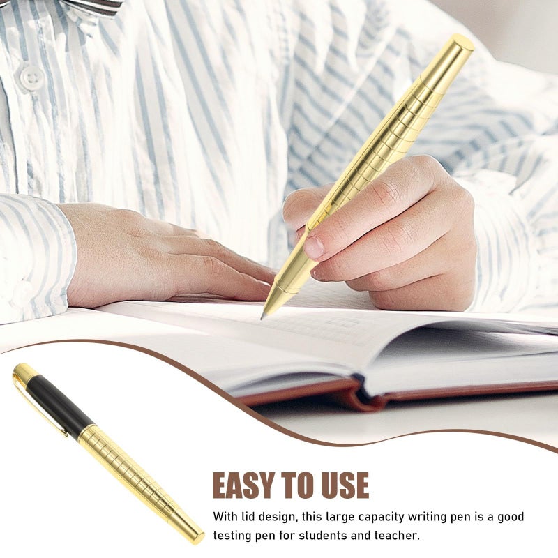 Gold Metal Gel Ink Pen Fine Tip with Replaceable Refill for Office Business Professional Use - Image 5