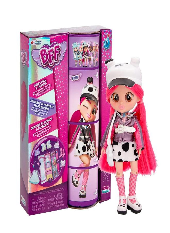 CRY BABIES - Cry Babies BFF Dotty Fashion Doll with 9+ Surprises Including Outfit and Accessories for Fashion Toy, Girls and Boys Ages 4 and Up, 7.8 Inch Doll - Image 1