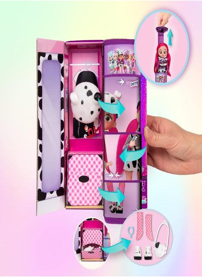 CRY BABIES - Cry Babies BFF Dotty Fashion Doll with 9+ Surprises Including Outfit and Accessories for Fashion Toy, Girls and Boys Ages 4 and Up, 7.8 Inch Doll - Image 1