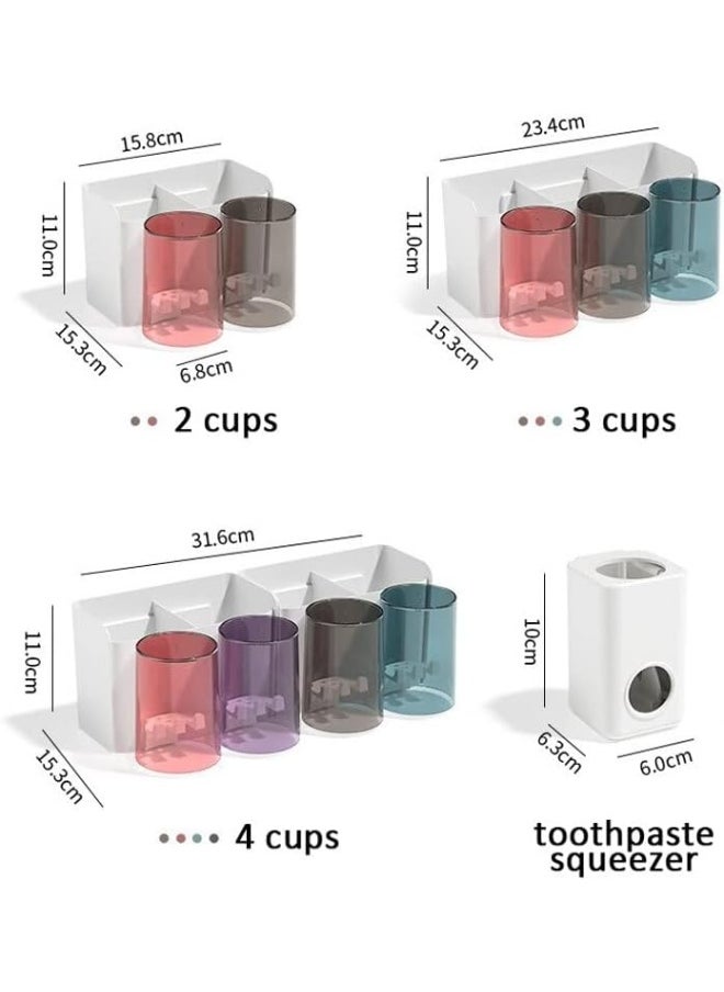 IBAMA 3 Cups Wall Mounted Toothbrush Holder Set, Bathroom Toothbrush Holder with 3 Classification Storage Compartments -Automatic Toothpaste Squeezer Storage Rack Bathroom Accessories Set - pzsku/ZD57E0E43BBEBD4115FE9Z/45/_/1738147057/52849008-ab04-440d-b463-56970f727d64