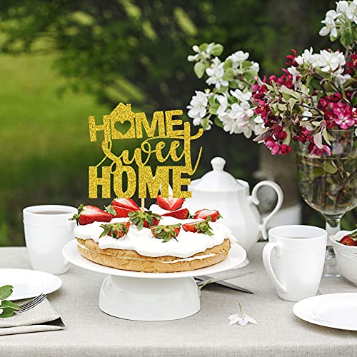 Festiko®Gold Glitter Home Sweet Home Cake Topper, New House, Welcome Back, Welcome Home Sign, Home Party Decorations Supplies - Image 4
