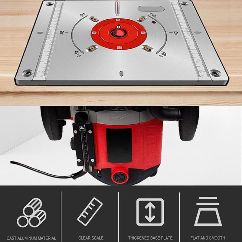 Aluminum Router Table Plate Multifunctional Woodworking Plate for Trimming and Engraving with Router Bits - Image 3