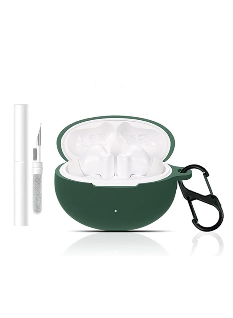 Silicone Case for HUAWEI FreeBuds 5i/6i Case Cover with Keychain/Cleaner Kit (Green, Enhanced)  - Image 1
