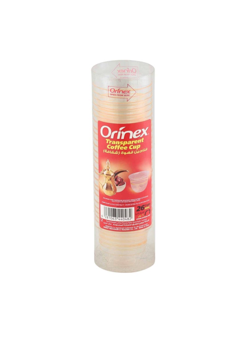 Orinex transparent coffee cup 26 pieces