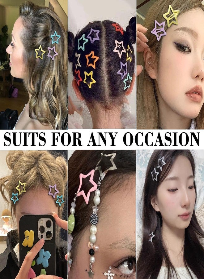 Seneeel 30 PCS 1.22" Sparkling Stars Hair Clips Snap Non Slip Clips for Girls Women Multicolor Metal Clip Star Hair Barrettes Star Hair Clips for Women - Image 3