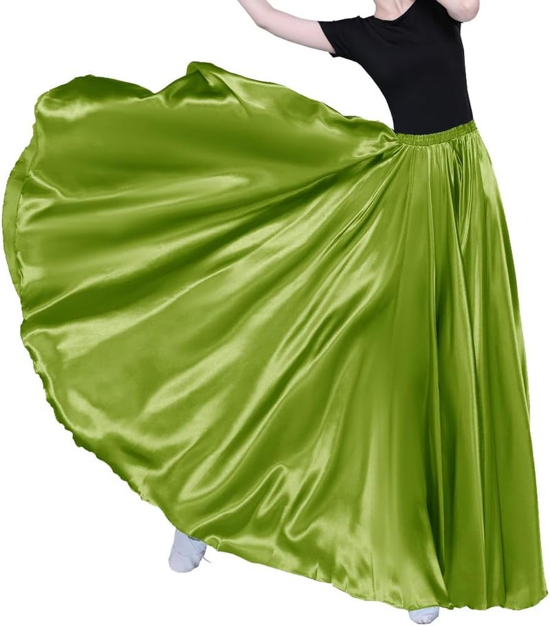 Sancan Women Long Tulle Retro Maxi Tea Ankle Length Shiny Skirt for Belly Dancing Dance Costume Cosplay Holiday Weekend Party - Image 1