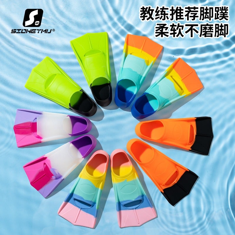 WU Professional Swimming Flippers Silicone Fins for Kids and Adults Diving Training Equipment - Image 5